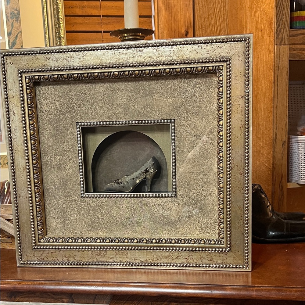 Elegant Framed Victorian, shoe in shadowbox